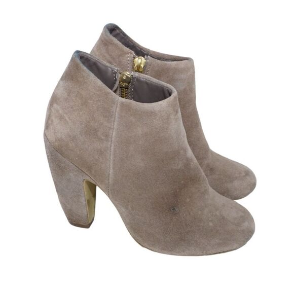 Steve Madden Penelope Tan Suede Heeled Ankle Booties, Size 5 - Picture 7 of 12